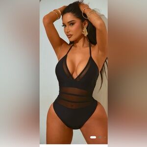 Fashion Nova Katelyn Mesh One-Piece Swimsuit